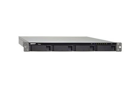 QNAP TS-463XU-RP-4G-US - *Discontinued* - 4-bay 1U Rackmount NAS, AMD GX-420MC 4-core 2.0GHz, 4GB SODIMM RAM, 1-port 10GBASE-T N by QNAP
