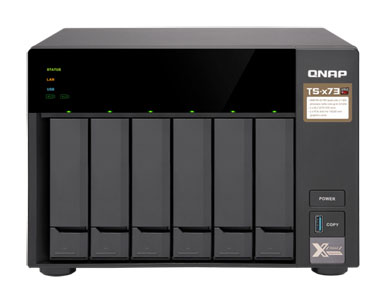 QNAP TS-673-4G-US - *Discontinued* - Affordable high-end AMD RX-421ND quad-core NAS with PCIe slots for adding M.2 SSD, 10GbE co by QNAP