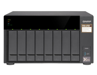 QNAP TS-873-4G-US - *Discontinued* - 8-bay 3.5 inch HDD Tower NAS, AMD RX-421ND 4-core 2.1-3.4GHz, 4GB DDR4, GbE, 2xM.2 slot, 2x by QNAP