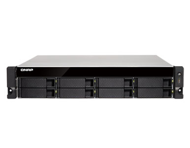 QNAP TS-873U-8G-US - *Discontinued* - 2U 8-bay NAS/iSCSI IP-SAN, AMD R series 4-core 2.1GHz, 8GB RAM, 10GbE connectivity, Single by QNAP