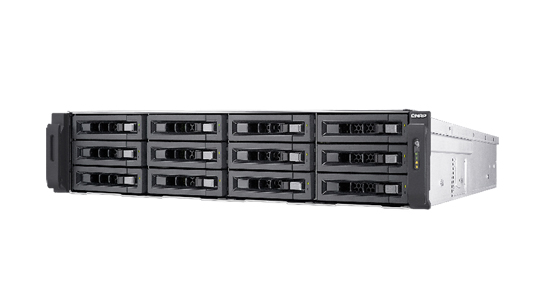 QNAP TS-EC1280U-E3-4GE-R2-US - *Discontinued* - 12-Bay 10GbE iSCSI NAS, 2U, SATA 6G, 4 x 1GbE, 2 x 10GbE (SFP+), 40GbE-ready, Re by QNAP