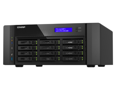 QNAP TS-h1290FX-7232P-64G-US - 12-Bay all-flash desktop NAS, AMD EPYC 7232P (up to 3.2GHz), 12 x 2.5' U.2 NVMe/SATA SSD bays by QNAP
