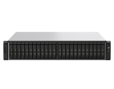 QNAP TS-h2490FU-7302P-128G-US - 24-Bay all-flash NAS, NVMe Gen3 x4, AMD EPYC 7302P 3.0GHz, 128GB  RAM, 2 x 2.5GbE LAN, 4 x 25GbE by QNAP