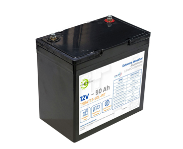 Tycon Systems TSBAT12-50L-WT - Wide Temp 12V50AH Aluminum LFP Battery with 6mm screw terminals. 9'L x 5.43'W x 8.2'H. Charge cur by TYCON SYSTEMS