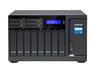 QNAP TVS-1282T3-i7-64G-US - *Discontinued* - Ultra-High Speed 12 bay (8+4) Thunderbolt_ 3 NAS/iSCSI IP-SAN. Intel 7th Gen Kaby L by QNAP