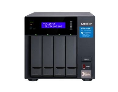 QNAP TVS-472XT-i3-4G-US - *Discontinued* - Ultra-High Speed 4 Bay Thunderbolt' 3 NAS.Intel® Core' i3 4-core Processor by QNAP