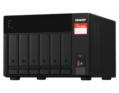 QNAP TVS-675-8G-US - *Discontinued* - Desktop 6-bay NAS/iSCSI IP-SAN, ZhaoXin KX-U6580 8C 2.5GHz, 8GB RAM, two 2.5GbE, 10G-ready by QNAP