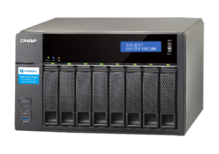 QNAP TVS-871T-i7-16G-85E-US - *Discontinued* - 40TB Raw Capacity (8x5TB Enterprise Drive), Thunderbolt 2 DAS/NAS/iSCSI IP-SAN So by QNAP