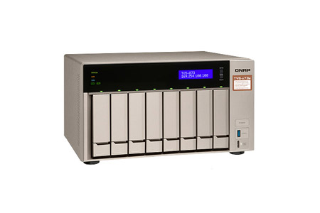 QNAP TVS-873e-8G-US - *Discontinued* - 8-bay NAS/iSCSI IP-SAN, AMD R series Quad-core 2.1GHz, 8GB RAM, 10G-ready by QNAP