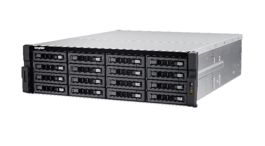 QNAP TVS-EC1680U-SAS-RP-16G-R2-US - *Discontinued* - 16-bay 10GbE NAS and iSCSI/ IP-SAN. 3U, SAS 12G, SAS/SATA 6G, 4 x 1GbE, 2 x by QNAP