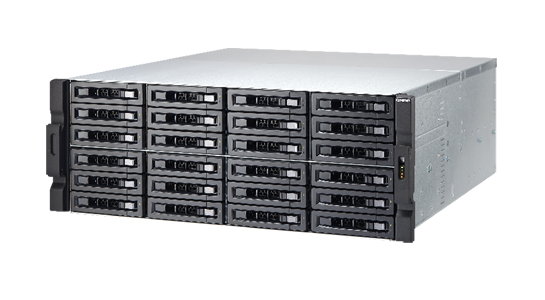 TVS-EC2480U-SAS-RP-8GE-R2-US - 24-bay 10GbE NAS and iSCSI/ IP-SAN. 4U, SAS 12G, SAS/SATA 6G, 4 x 1GbE, 2 x 10GbE (SFP+), 40GbE-r by QNAP