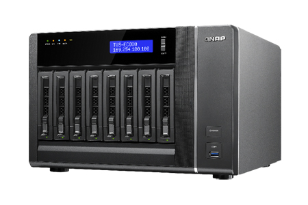 QNAP TVS-EC880-E3-8G-US - *Discontinued* - 8-Bay Edge Cloud Turbo vNAS, SATA 6G, 4LAN, 10G-ready (8GB version) by QNAP