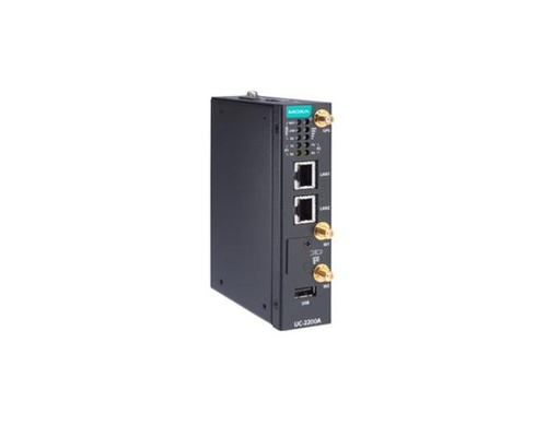 Moxa UC-2222A-T-US - Arm-based wireless-enabled DIN-rail industrial computer with wide operating temperature, Cortex-A53 dual-co by MOXA