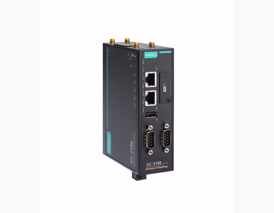 Moxa UC-3111-T-US-LX - RISC-based LTE cat.1 computer for US (AT&T), Wi-Fi a/b/g/n, 1 GHz CPU, 512MB RAM, 4GB eMMC, 2 Ethernet, 2 by MOXA