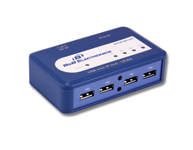 *** Discontinued *** UE204 - USB OVER ETHERNET SERVER, 4 PORT by Advantech/ B+B Smartworx