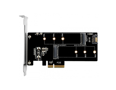 UGT-M2PC200 - M.2 NVMe + M.2 SATA SSD PCIe X4 Adapter by Vantec