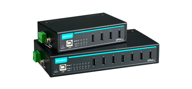 UPort 404-T w/o Adapter - 4 Port industrial-grade USB Hub, w/o adapter, Wide Temperature by MOXA