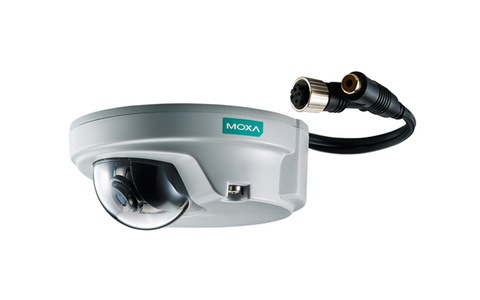 VPort P06-1MP-M12-CAM80 - EN50155, HD, H.264/MJPEG compact IP camera, M12 connector, 1 audio input, PoE, 8.0mm Lens by MOXA