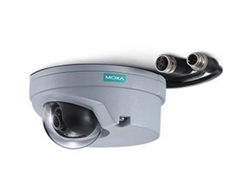 VPort P06-1MP-M12-CAM28-CT-T - EN 50155, HD image, compact IP camera, M12 connector, 1 audio input, PoE, 2.8 mm lens, -40 to 70 by MOXA