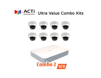 ZNR-121P-K4 - ZNR-121P 8-Channel 1-Bay 8-port PoE Mini Standalone NVR and 8 pcs Z94 2MP Outdoor Mini Dome by ACTi