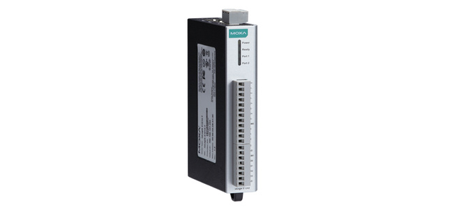 Moxa ioLogik E1242 - Remote Ethernet I/O with 4AI, 4DI, 4DIO, and 2-port Switch by MOXA