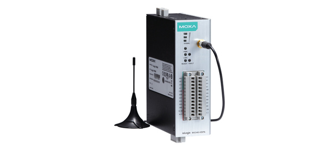 ioLogik W5340-HSPA-T - HSPA micro RTU controller with 4 AIs, 8 DIOs, 2 relays, -30 to 70  Degree C  operating temperature by MOXA