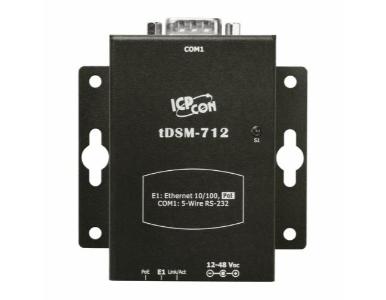 ICP DAS tDSM-712 - Tiny Serial to Ethernet Device Server with PoE and 1 RS-232 Port (Metal case, RoHS) by ICP DAS